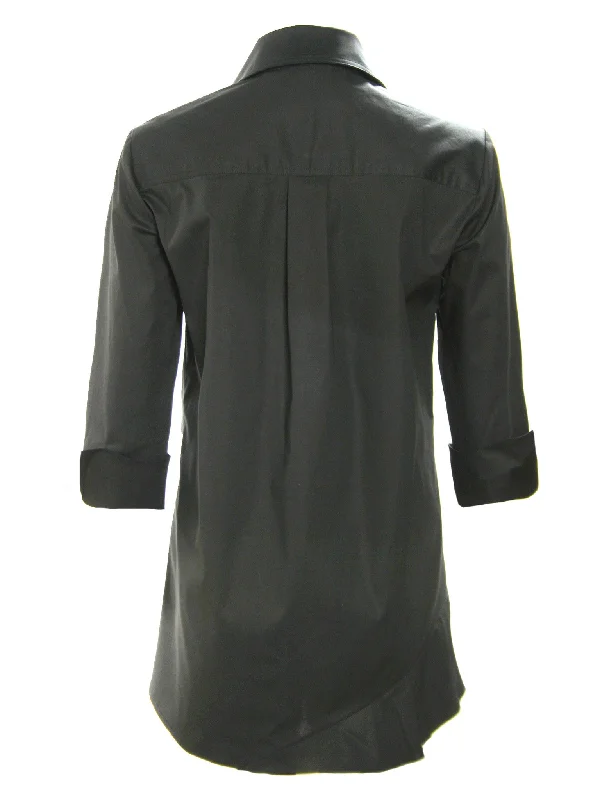 3/4 Sleeve Jenna Black Shirt - Cotton/Nylon/Spandex