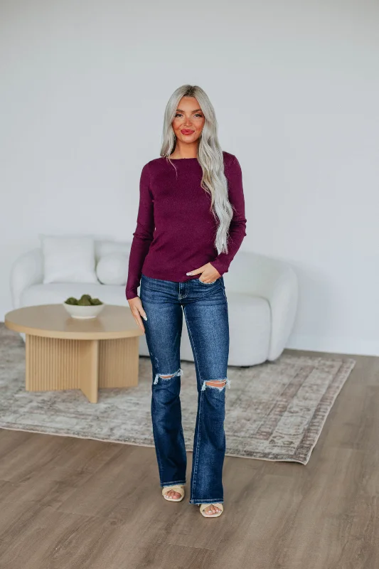 Anissa Sweater - Deep Plum