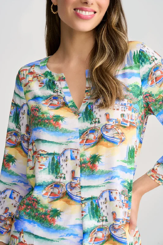 Swing Hem Tunic - Holiday Print