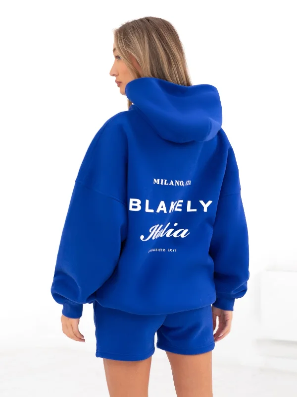 Italia Oversized Hoodie - Cobalt Blue