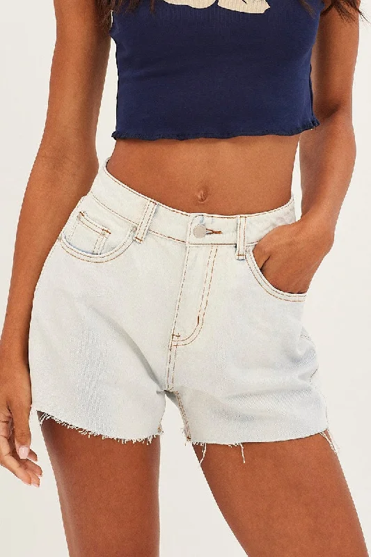 Denim Relaxed Denim Shorts High Rise