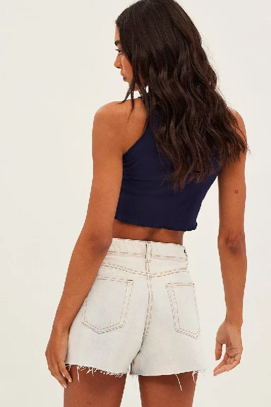 Denim Relaxed Denim Shorts High Rise