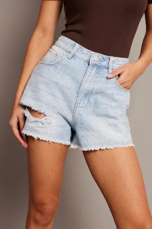 Denim Relaxed Shorts High Rise