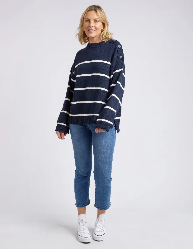 Elm Iris Stripe Knit Navy/ Winter White Stripe