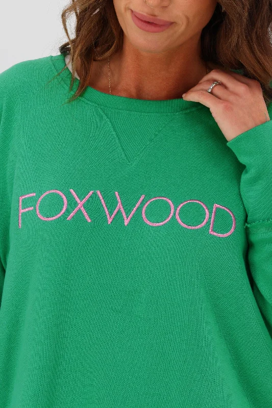 Foxwood Simplified Metallic Pink Crew Green