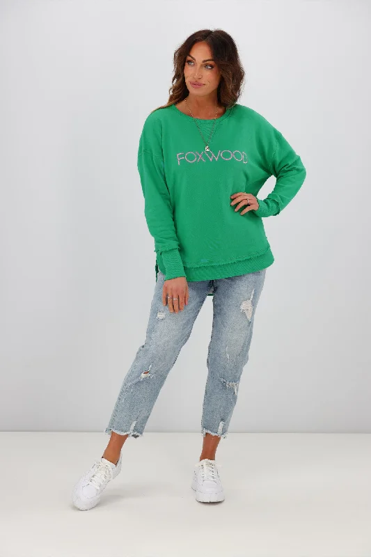 Foxwood Simplified Metallic Pink Crew Green