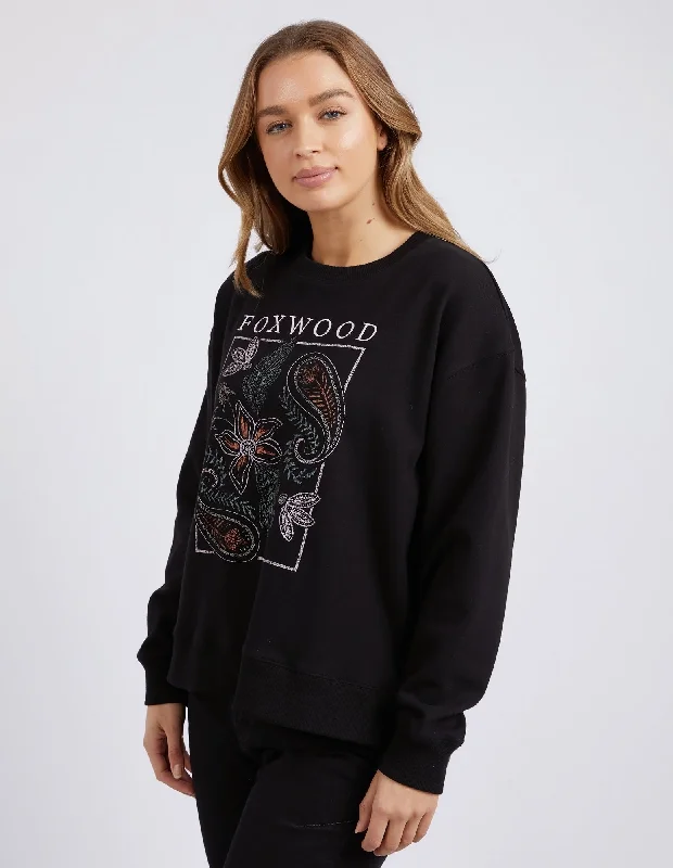 Foxwood Paisley Crew Black