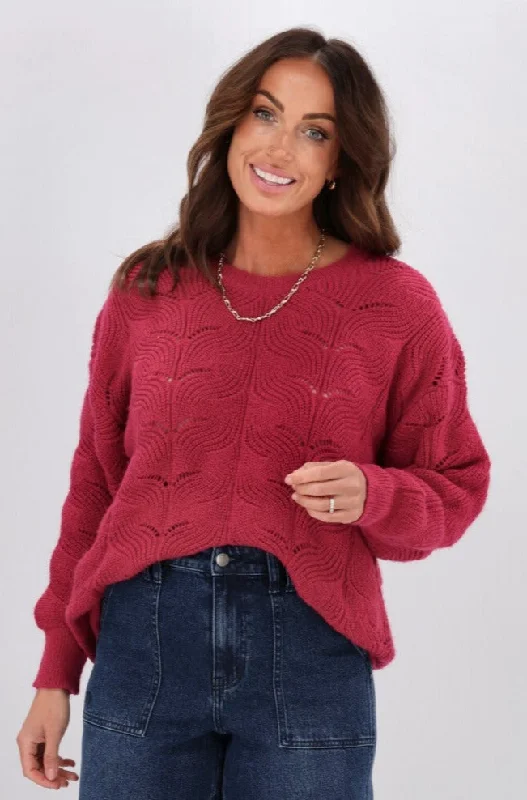 Shine On Label Marisol Pointelle Jumper Claret