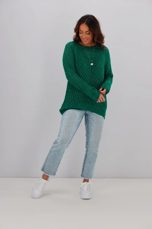 Gloss by Shine On Niamh Angle Crochet Sweater Teal