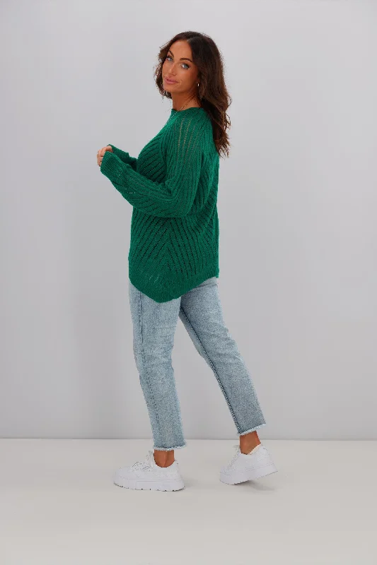 Gloss by Shine On Niamh Angle Crochet Sweater Teal