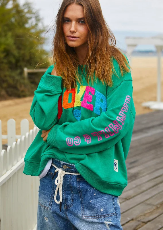 Hammill + Co Applique Lover Sweat Green