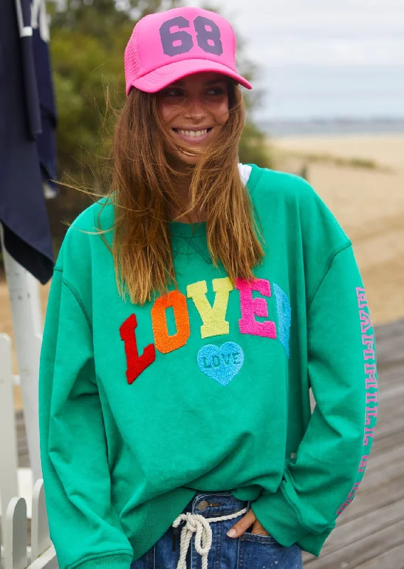 Hammill + Co Applique Lover Sweat Green