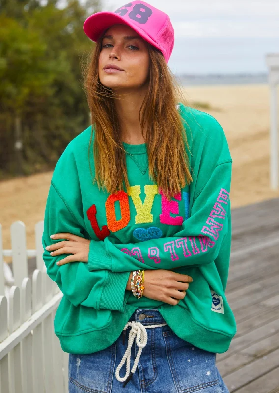 Hammill + Co Applique Lover Sweat Green