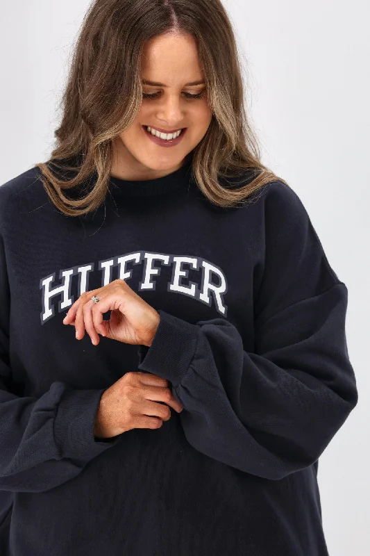 Huffer Womens Girlfriend Crew Circus Alpha Navy