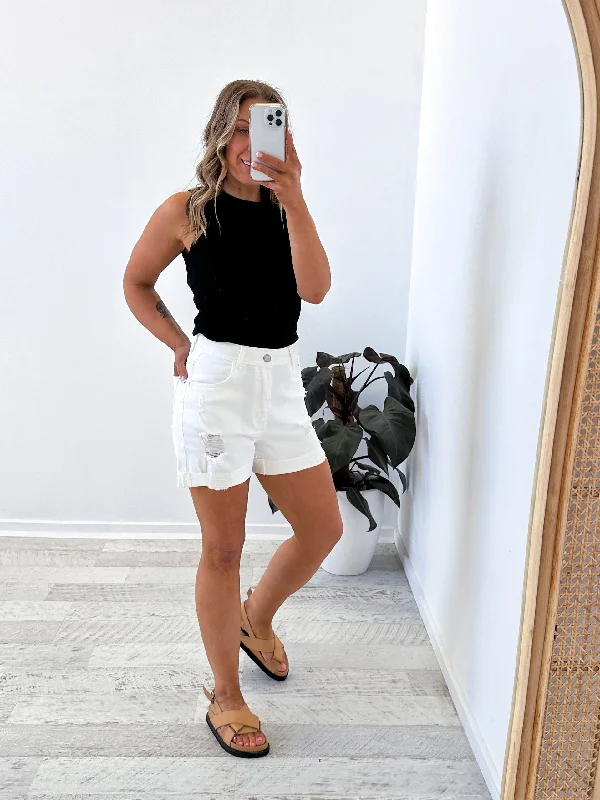 Issy Denim Shorts - Off White