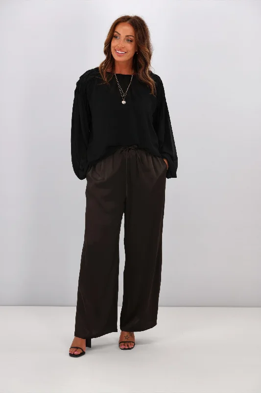 Jane James Amelie Sateen Pants Moss