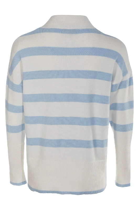 Luxe Knitwear stripe Jersey | Ivory/Sky | 7326ZZ