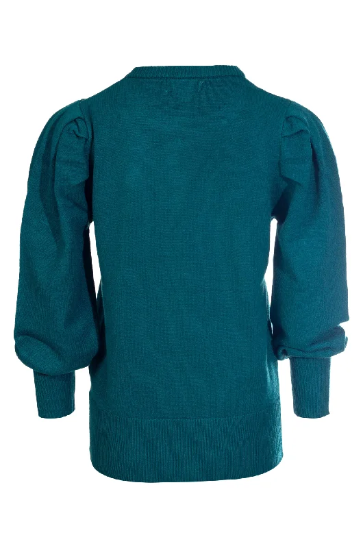 Puff sleeve Luxe Knitwear Jersey | JADE | 7322ZZ