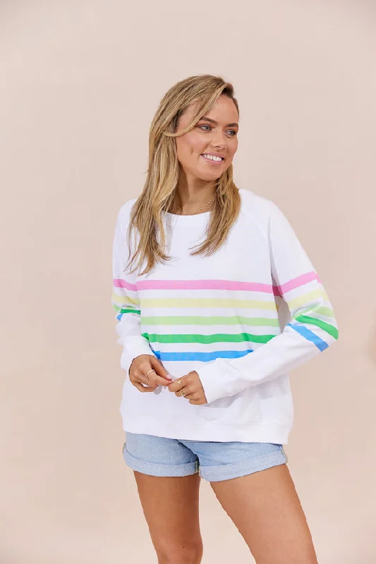 Jovie The Label Forever Sweater White Stripes