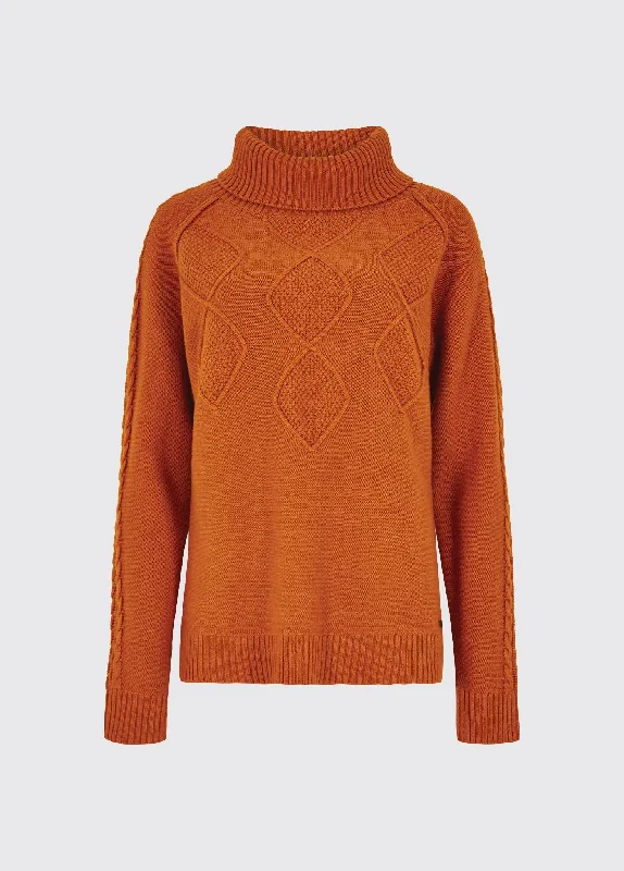 Belleek Chunky Roll Neck Sweater - Cayenne