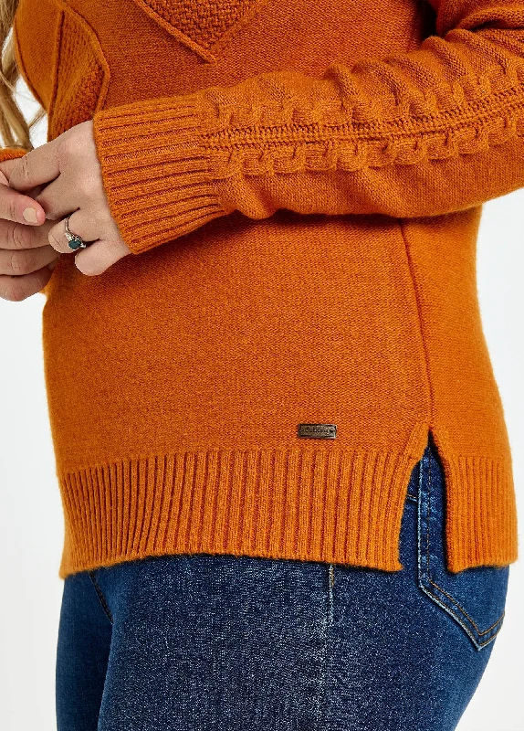 Belleek Chunky Roll Neck Sweater - Cayenne