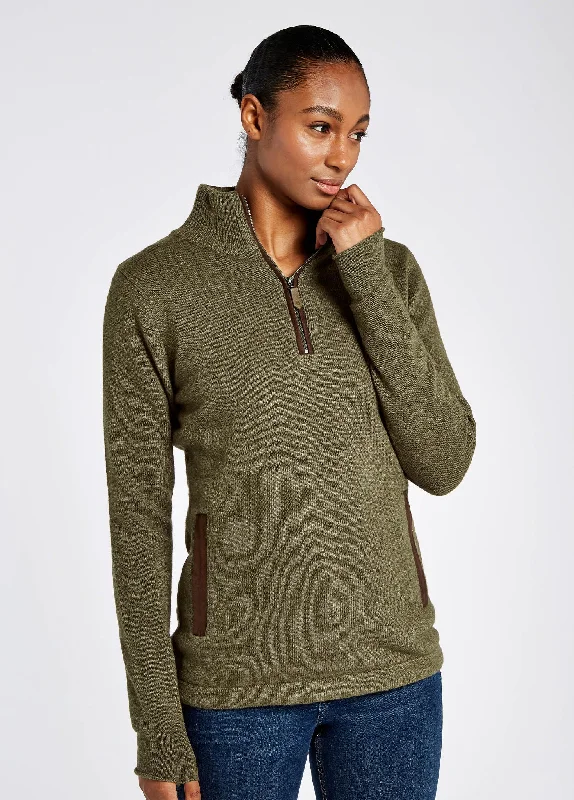 Morrisey Zip Neck Sweater - Dusky Green