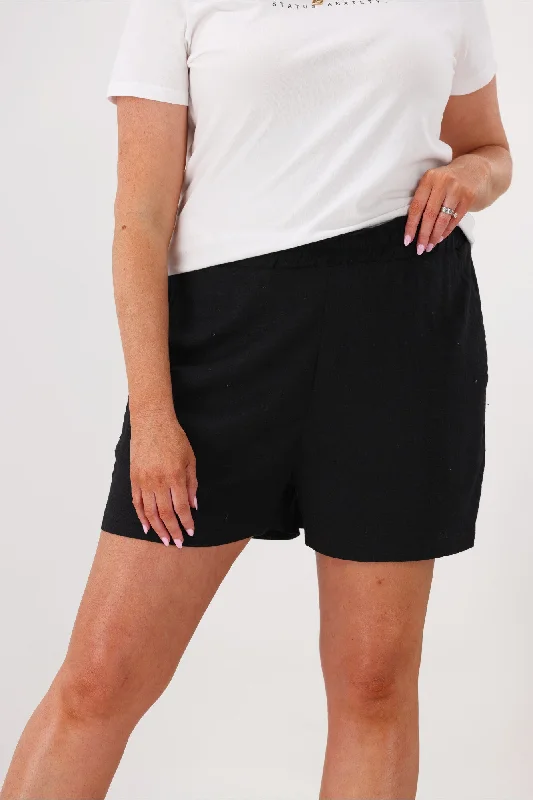 Miracle Mattie Linen Shorts Black