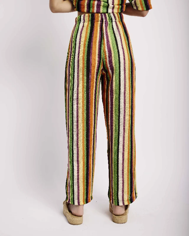 Multi Stripe Knit Elasticated Pants