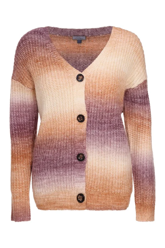 Multicolour Touch of Wool Cardigan | CARAMEL BERRY | 6971ZR