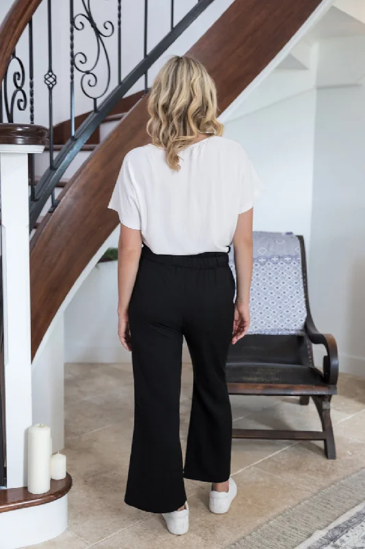 PQ Collection Olivia Pants Wide Leg Black