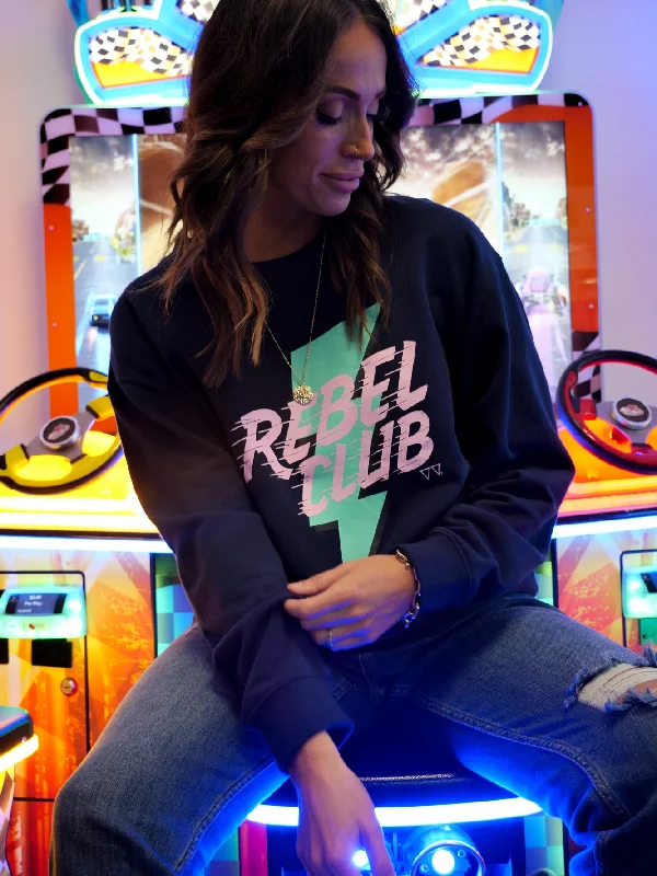 Rebel Club By Shine On Bolt Crew Neck Sweat Navy