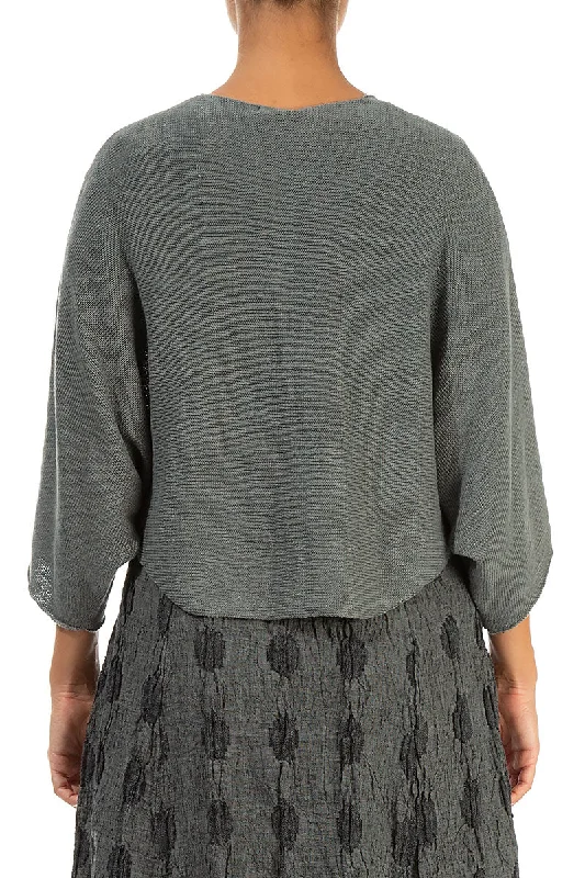 Rounded Sage Linen Cardigan