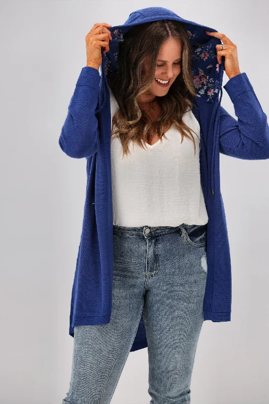 Shine On Label Big Dreams Merino Cardigan Atlantic Blue