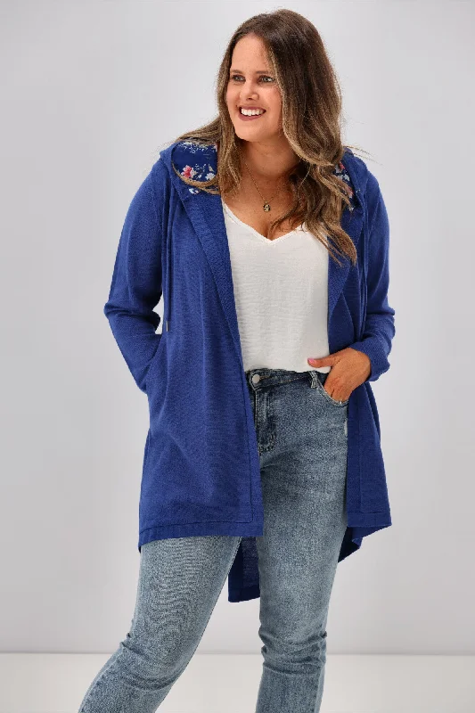 Shine On Label Big Dreams Merino Cardigan Atlantic Blue