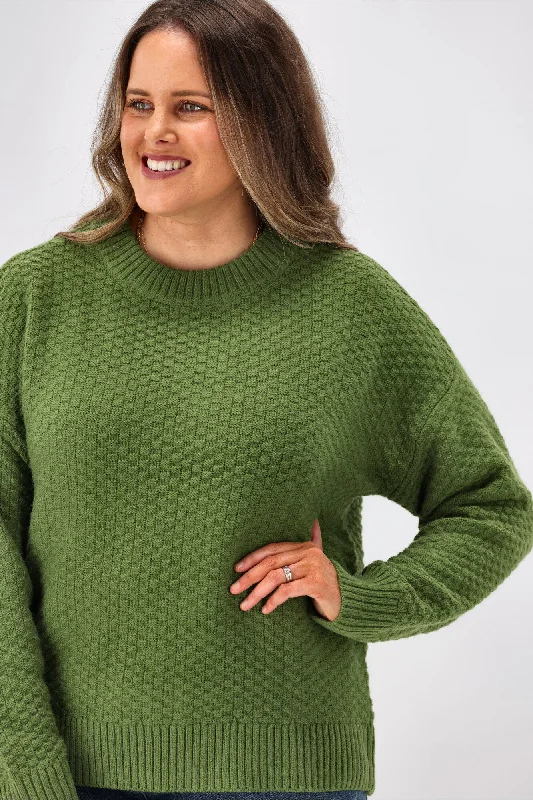 Shine On Label Winnie Moss Stitch Jumper Green