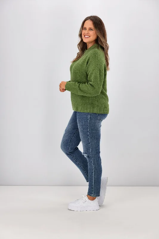 Shine On Label Winnie Moss Stitch Jumper Green