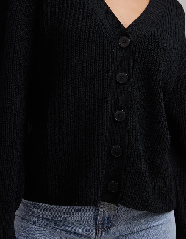 Silent Theory Arlo Knit Cardi Black