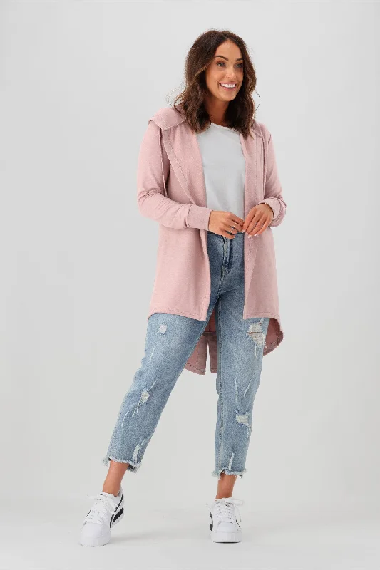 Silent Theory Ashleigh Hooded Cardigan Blush Marle