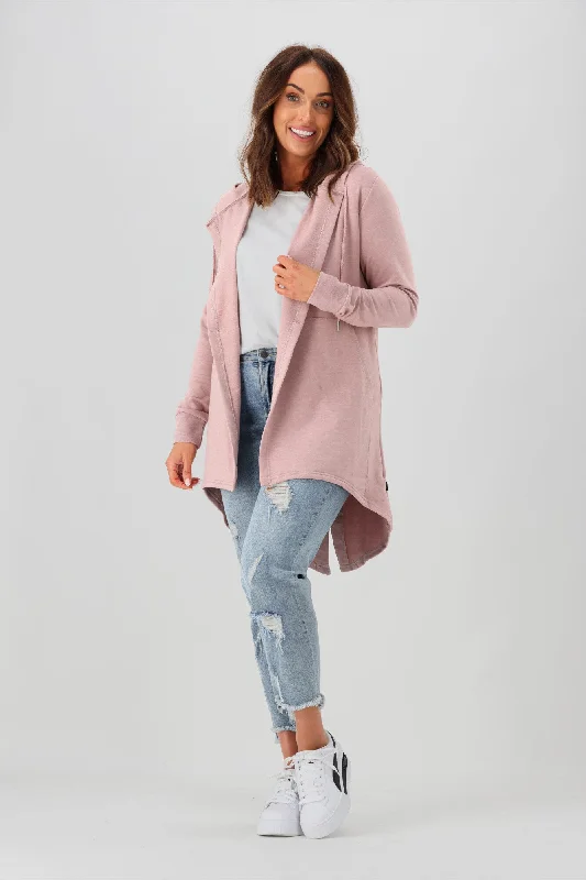 Silent Theory Ashleigh Hooded Cardigan Blush Marle