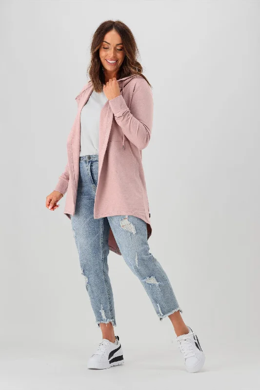 Silent Theory Ashleigh Hooded Cardigan Blush Marle