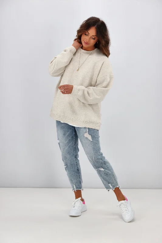 Silent Theory Oversized Crew Oatmeal