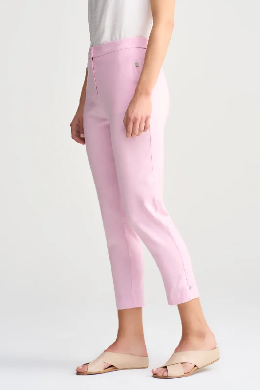 Tab Detail Linen Pant - Pink Lilac