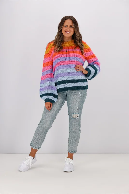 Sugarhill Brighton Essie Jumper Rainbow Stripe Multi