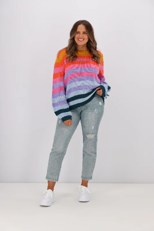 Sugarhill Brighton Essie Jumper Rainbow Stripe Multi