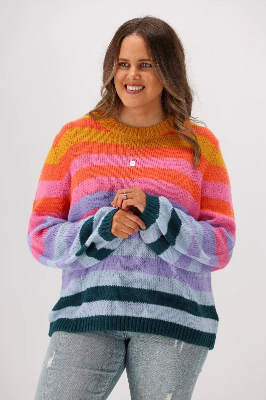 Sugarhill Brighton Essie Jumper Rainbow Stripe Multi