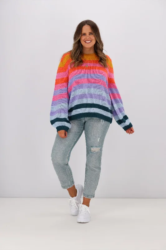 Sugarhill Brighton Essie Jumper Rainbow Stripe Multi