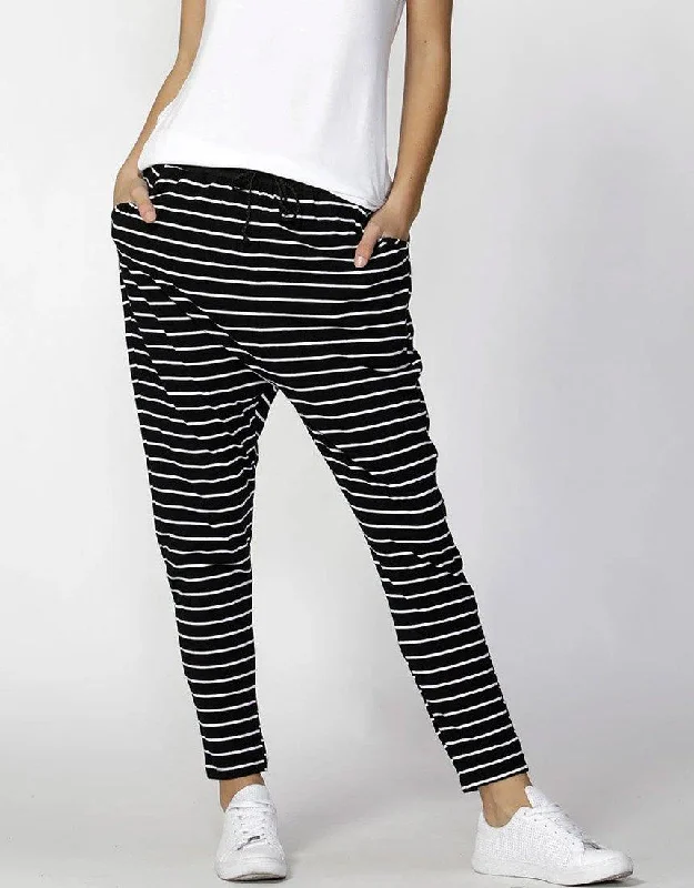 Jade Lounge Pants - Black/White Stripe