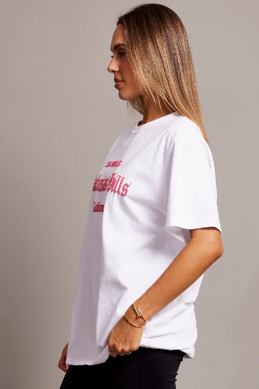 White Graphic Tee Short Sleeve