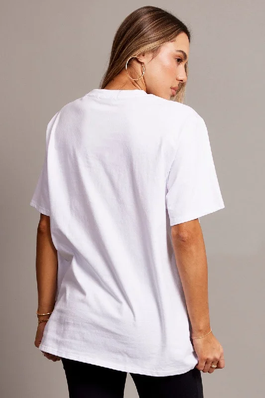 White Graphic Tee Short Sleeve