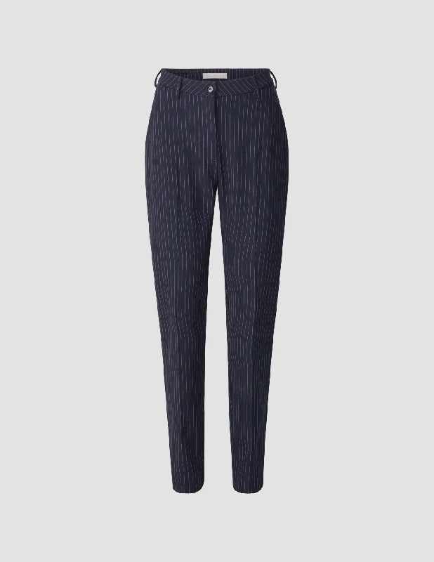 Essential Pants Tapered Navy Pinstriped